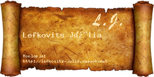 Lefkovits Júlia névjegykártya